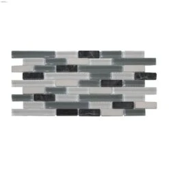 8 Mm Arctic Glass And Stone Mosaic Tile 11.00 Sq-Ft/Box
