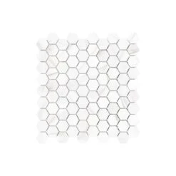 1.25"x1.25" Volakas Grigio Mayfair Hex Mosaic 9.69 Sq-Ft/Bx