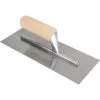 4.5" X 11" No-Notch Finishing Trowel With Wood Handle -Home-Floor 1058692 1