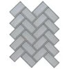 12"x12" IceGlass Bevel Herringbone Mosaic 10 PC/10.6 SqFt/Bx -Home-Floor 1070095 1