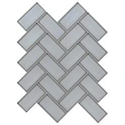 12"x12" IceGlass Bevel Herringbone Mosaic 10 PC/10.6 SqFt/Bx