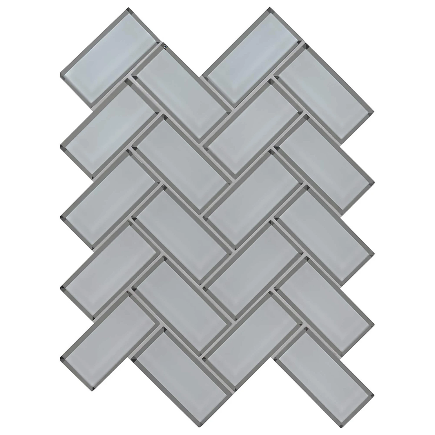 12"x12" IceGlass Bevel Herringbone Mosaic 10 PC/10.6 SqFt/Bx 3 12"x12" IceGlass Bevel Herringbone Mosaic 10 PC/10.6 SqFt/Bx