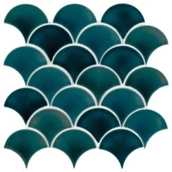 13"x10" BlueAzul ScallopGlossy Wall Tile 10 PC/9.1 Sq-Ft/Box