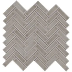 12"x12" Dove Gray Herringbone Mosaic Tile 10 PC/9.9 SqFt/Box