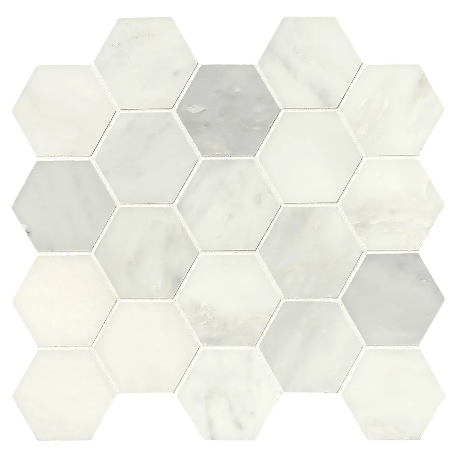 3" WhiteGrecian HexagonMarble MosaicTile 10 PC/10.6 SqFt/Box 3 3" WhiteGrecian HexagonMarble MosaicTile 10 PC/10.6 SqFt/Box