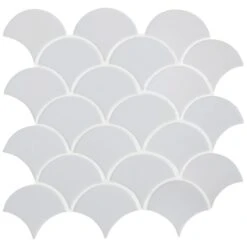 Retro Scallop Porcelain Mosaic Tile