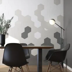 10"x10" Giant Hexagon Peel & Stick Tile-4/Pack -Home-Floor 1111104 2