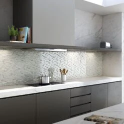 Camarillo Gray 11.77"x11.57"x8mm Stone Peel & Stick Mosaic -Home-Floor 1373079 4