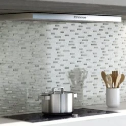 Camarillo Gray 11.77"x11.57"x8mm Stone Peel & Stick Mosaic -Home-Floor 1373079 5