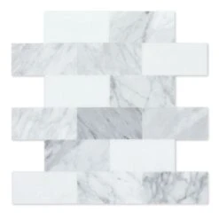 Pinot Gray 11.57"x11.34"x5mm Marble Peel & Stick Wall Mosaic