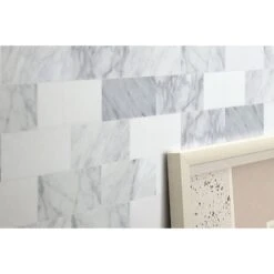 Pinot Gray 11.57"x11.34"x5mm Marble Peel & Stick Wall Mosaic -Home-Floor 1373083 4