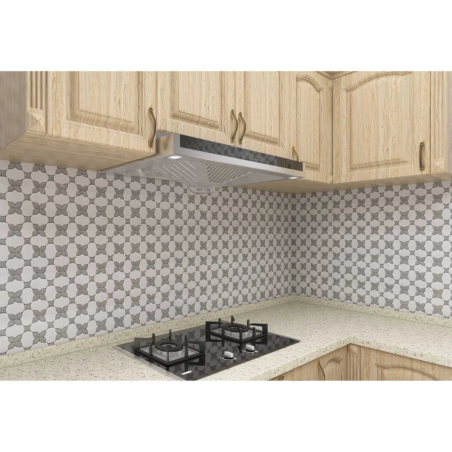 Iris Flower Porcelain Mosaic Grey/White Tile 11.948 Sq-Ft 4 Iris Flower Porcelain Mosaic Grey/White Tile 11.948 Sq-Ft - Image 2