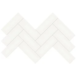 2” X 6” Soho Canvas White Herringbone Glossy Porcelain 9.47S