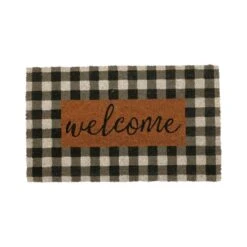 Welcome Plaid 18" X 30" Coir Mat